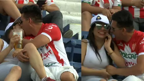 Captan a aficionados del Necaxa MUY APASIONADOS en pleno partido