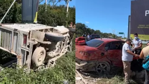 Se registra accidente en la carretera Tulum-Felipe Carrillo Puerto; hay dos personas lesionadas