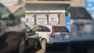 Camioneta abandonada en escuela de Cañadas, Culiacán