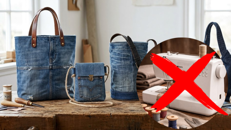 5 bolsas artesanales de mezclilla que puedes hacer en casa sin máquina de coser