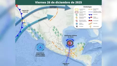 Alerta por río atmosférico: lluvias y frío llegarán a México desde este 26 de diciembre