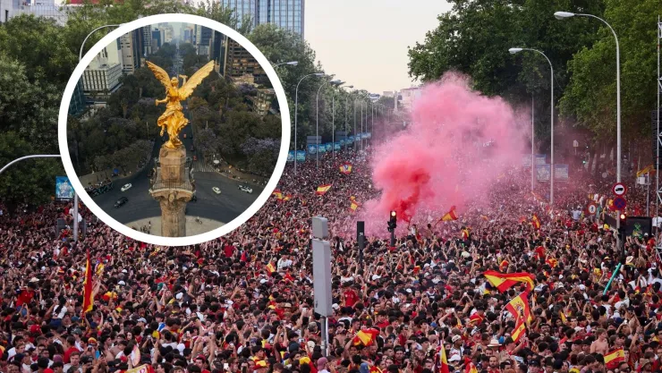 Españoles celebraron el Mundial en el Ángel de la Independencia