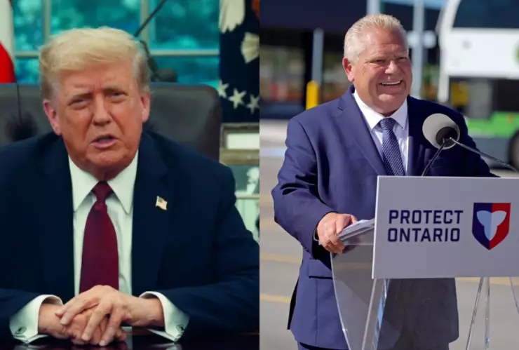 Donald Trump, presidente de Estados Unidos y Doug Ford, primer ministro de Ontario