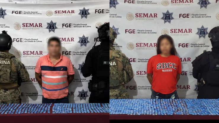 Golpe a “Los Mezcales” en Colima: Caen “El Amarillo” y “La Adelita” con más de 2 mil dosis de droga
