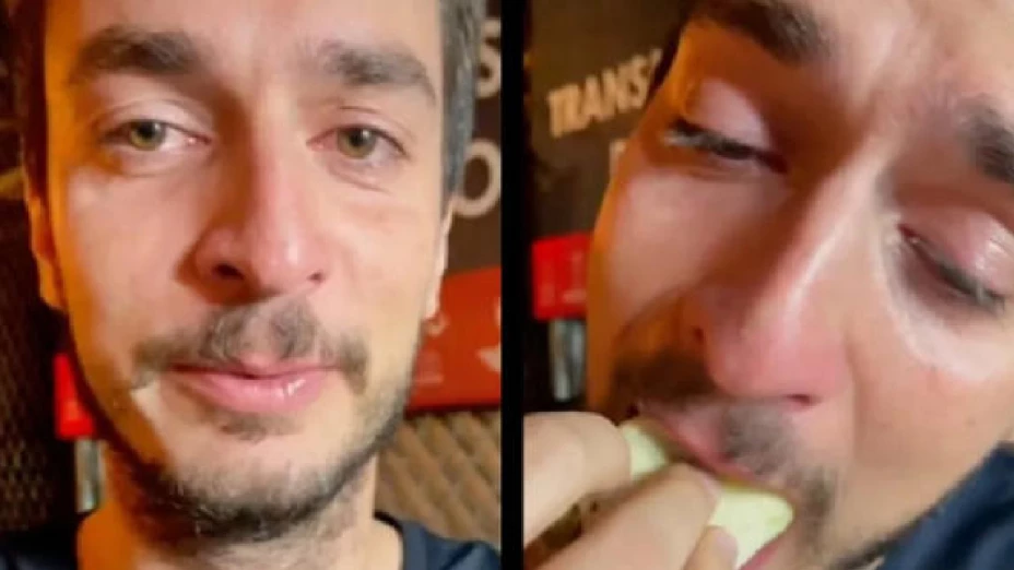 Conoció el cielo_ Alemán llora al probar los tacos en México