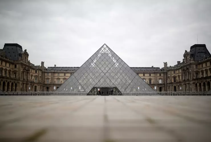 The deserted Louvre Museum in Paris as a lockdown is imposed to slow the rate of the coronavirus disease (COVID-19) in France