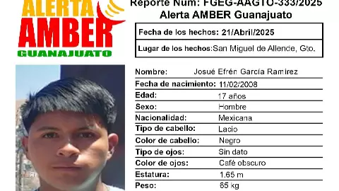 Desaparece adolescente de 17 años en San Miguel de Allende - Josué García Ramírez