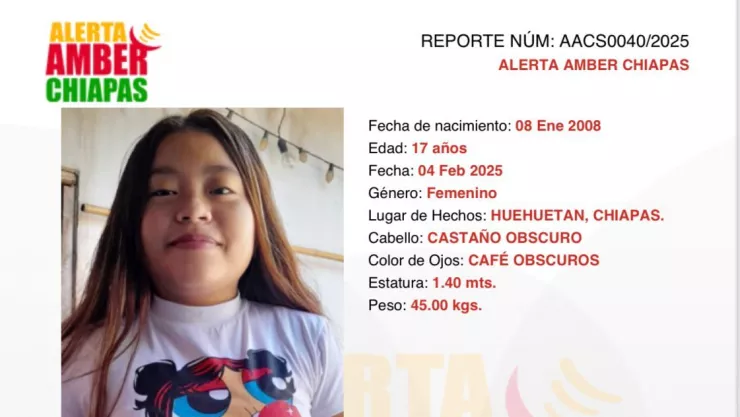 ALERTA AMBER CHIAPAS: Mayrin Hernández de 17 años desapareció en Huehuetán