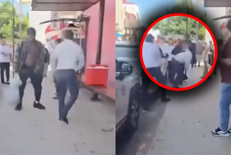 Taxista en Playa del Carmen pelea a golpes con un sujeto presuntamente por el cobro excesivo del pasaje