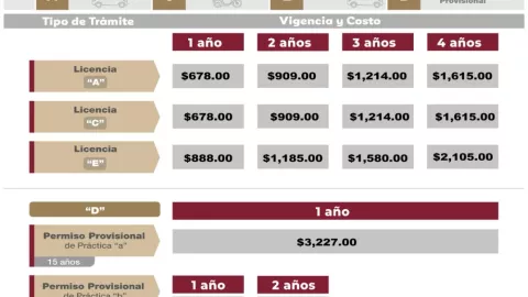 Precios de la licencia de conducir en el Edomex para 2024