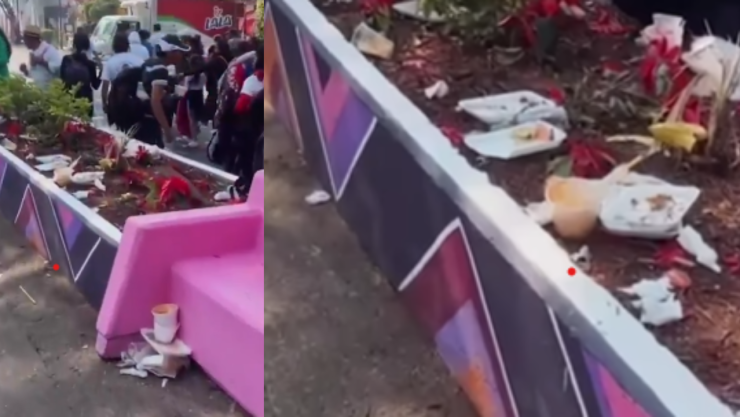 Basura en las calles de la Basílica de Guadalupe