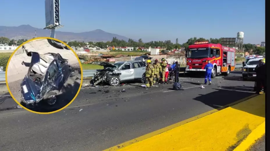 Choque múltiple en salida a Pátzcuaro: un vehículo cayó del puente en Morelia
