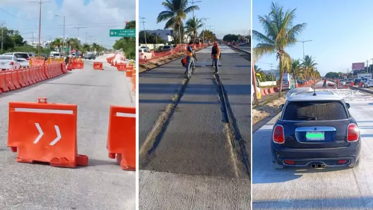 Reparación del Boulevard Colosio Conductor distraído afecta trabajos