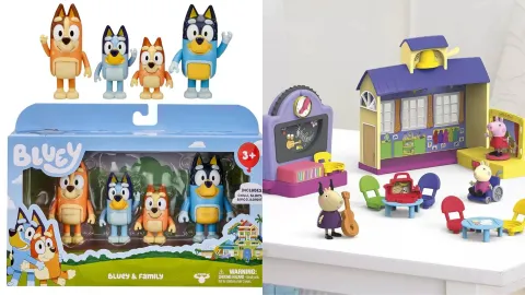 Juguetes de Bluey y Peppa