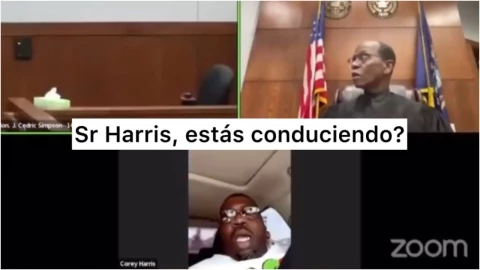 VIDEO_ ¡No lo ocultó! Conductor tenía juicio por videollamada porque le habían quitado la licencia