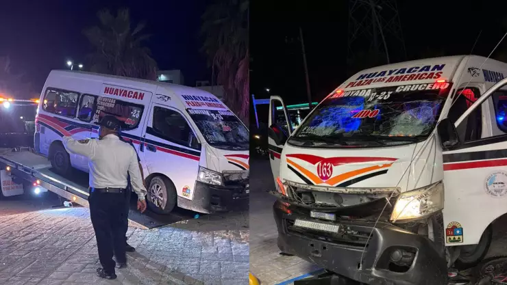 IMOVEQROO cancelará licencia de conducir a chofer de combi que arrolló a conductores en Cancún