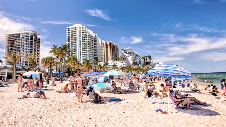 Playa de Fort Lauderdale en Spring Break.