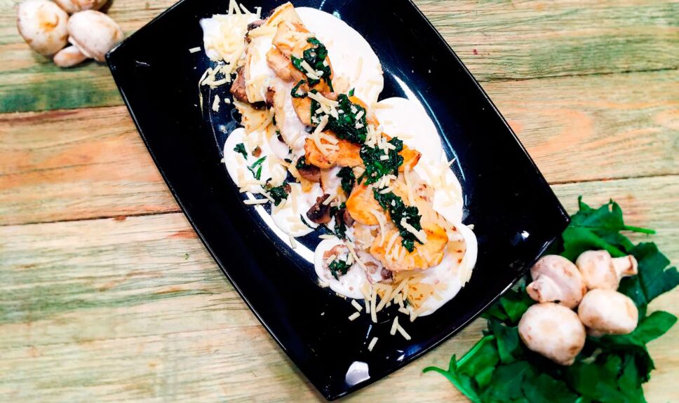 Receta Crepas de pollo y espinaca