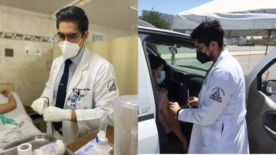 Luis Abraham Reyes durante su época como estudiante de Medicina en la Universidad Autónoma de Chihuahua