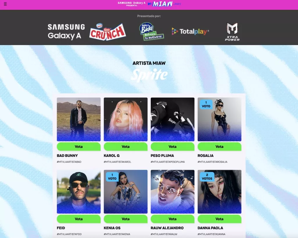 como votar en los mtv miaw 2023