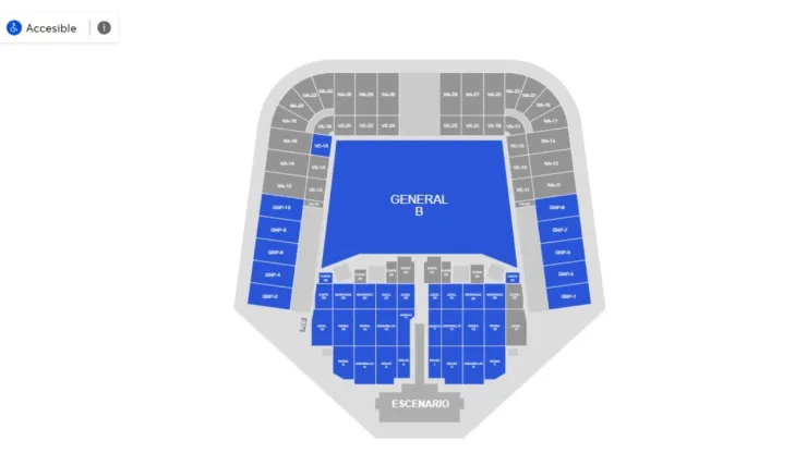 mapa concierto shakira estadio gnp