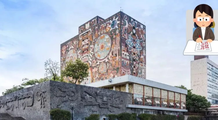 El edificio central de la UNAM ubicado en Ciudad Universitaria de la CDMX