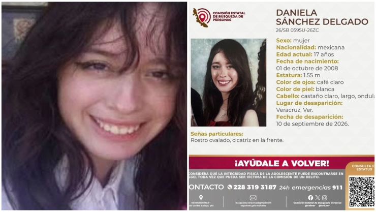 Desaparece Daniela Sánchez Delgado, estudiante de la Universidad Veracruzana.