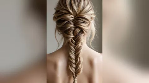 peinados para mujeres con el pelo ondulado: trenza floja