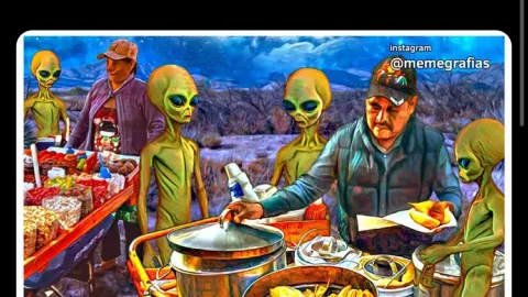 Así es el meme de la monografía que refleja la invasión extraterrestre en la Tierra
