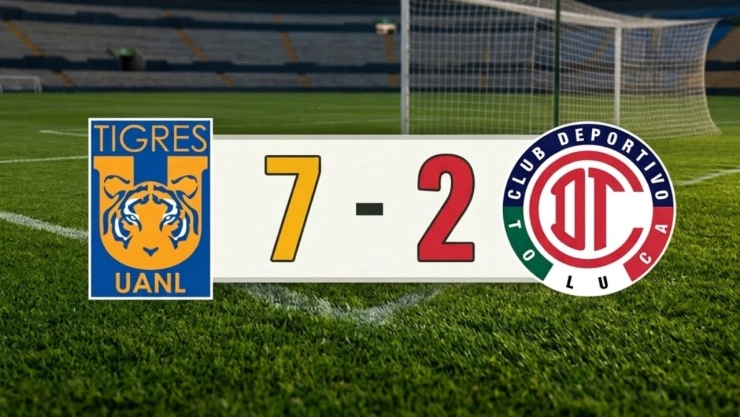 HISTÓRICO: Tigres propina goliza 7-2 a Toluca