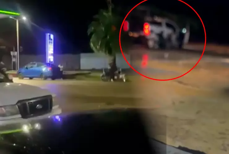 Momento exacto de la balacera de villaflores