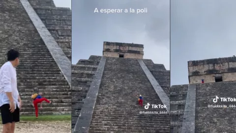 Video Mujer sube a la pirámide de Chichén Itzá, causa indignación