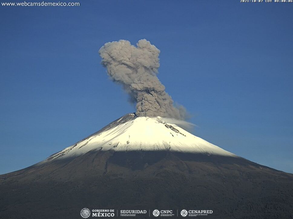 Volcán Popocatépetl realizó 96 exhalaciones y 4 explosiones en últimas 24 horas