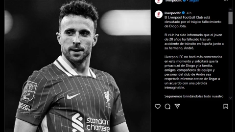El mensaje del Liverpool ante la confirmaci&oacute;n de la muerte de Diogo Jota