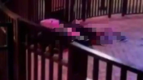 Joven cae de juego mecánico