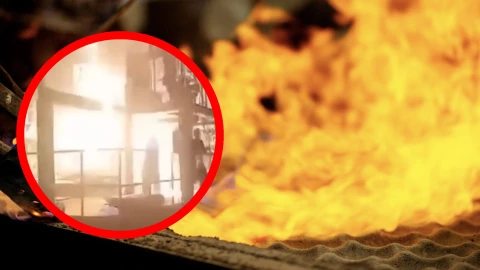 VIDEO SENSIBLE: Momento exacto en que trabajadores mueren calcinados por hierro fundido en una fábrica