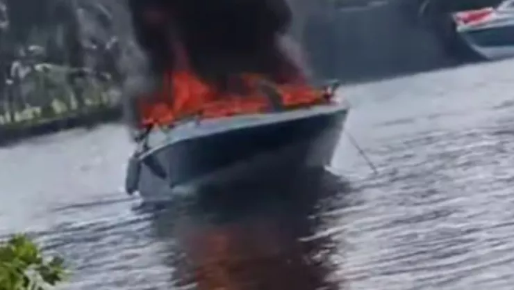 Incendio de Yate en Veracruz