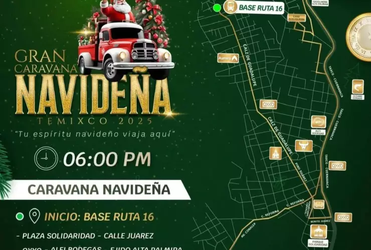 Recorrido caravana navideña temixco