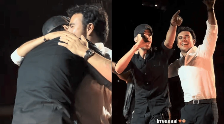 Checo Pérez se sube al escenario con Enrique Iglesias.png