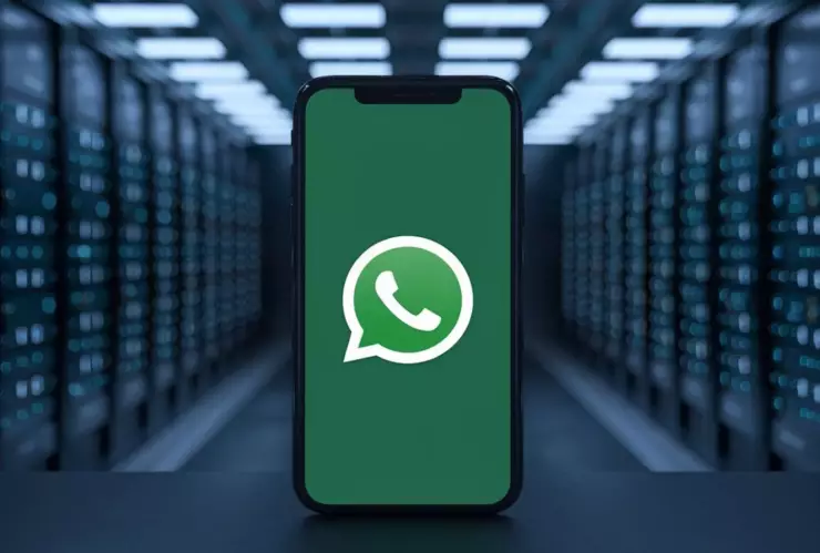 un teléfono con WhatsApp