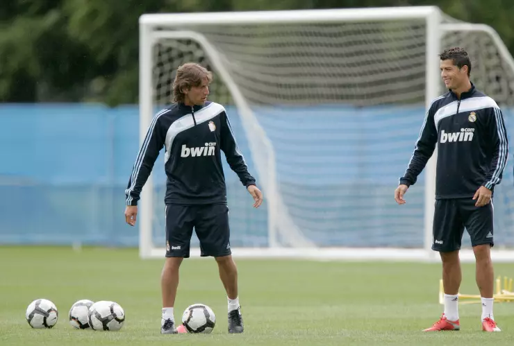 Gabriel Heinze y Cristiano Ronaldo