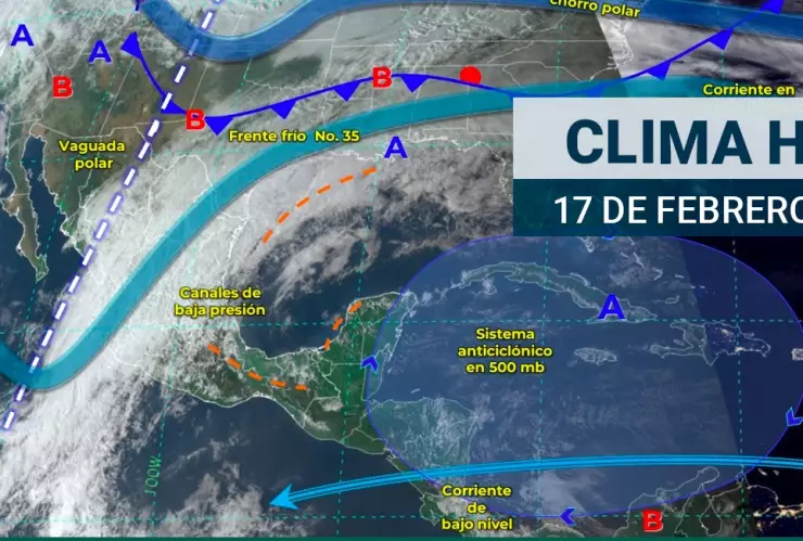 Ingreso del frente frío 35 causará un clima helado este 17 de febrero