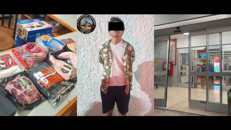 En Campeche, joven termina detenido tras presuntamente robar más de 2 mil pesos en supermercado