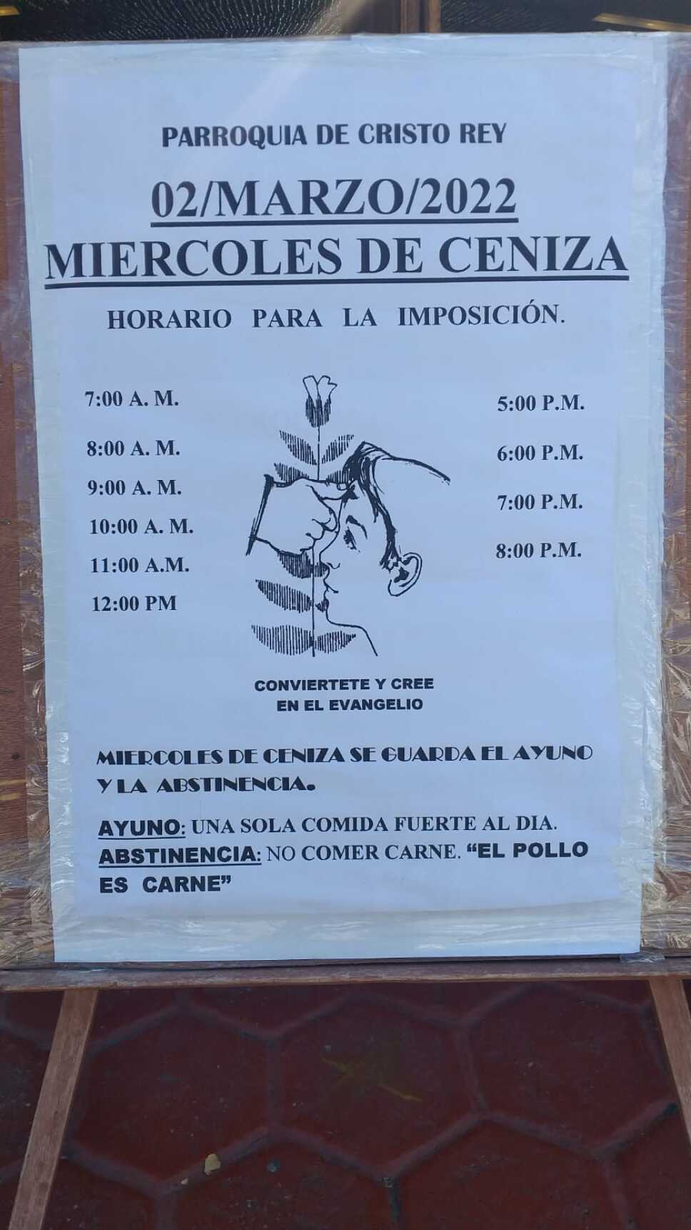 Horario para el miércoles de ceniza en Cancún