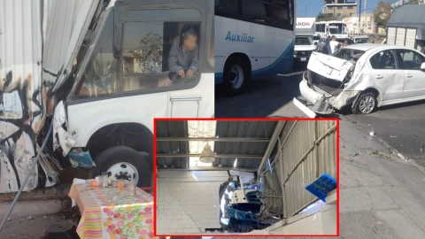 Camión choque en Mariano Escobedo