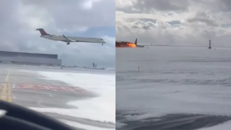 ¡FUERTES IMÁGENES! Filtran VIDEO de accidente aéreo en Toronto que dejó a 18 heridos