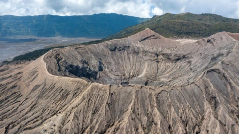 Landscape Mountain Bromo volcano,Tengger Semeru National Park,In