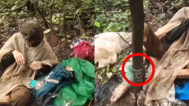 Mujer encadenada en la India