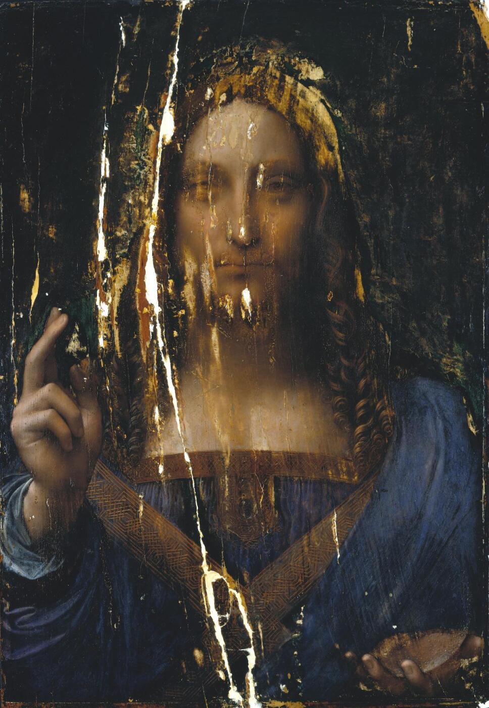 Salvator mundi antes de la restauracion