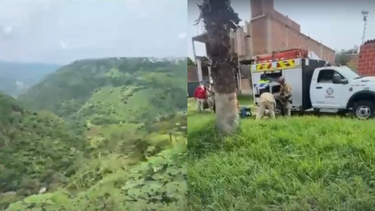 Rescatan a dos hombres atrapados en un barranco de Zapopan
